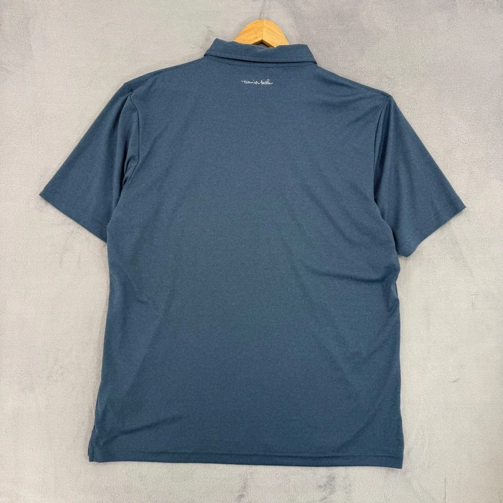 TravisMathew Mens Blue Gray Striped Golf Polo Shirt Short Sleeve Size XL‎